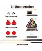 Kuyotq 48 Inch 3-In-1 Multi Combo Game Table with Soccer for Game Rooms