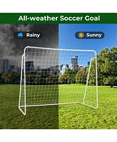 Kuyotq Soccer Goal for Backyard with Heavy Duty Frame and Ground Stakes