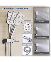 Casainc 10 inch Wall Mounted Pressure Balanced Complete Shower System With 3 Setting Shower Handheld