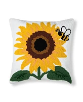 C&F Home 18" x 18" Sunflower & Bee Hooked Pillow