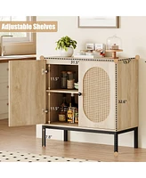 gaomon Rattan Buffet Cabinet