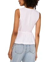 1.State Women's Sleeveless Cotton Pintucked Blouse
