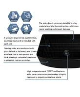 Casainc 33inch L x 21inch W Single Bowl Fireclay Kitchen Sink with Grid