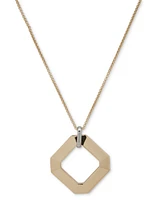 Karl Lagerfeld Paris Two-Tone Faceted Geometric 36" Adjustable Pendant Necklace