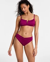 Bar Iii Women's Pucker Up V-Wire Bralette Bikini Top, Exclusively at Macy's
