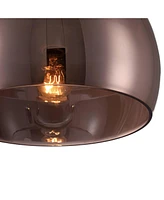 Possini Euro Design Janna 11" Modern Flush-Mount Ceiling Light Fixture Kitchen Foyer Hallway Round Brown Espresso Glass Bedroom Bathroom Entryway Livi