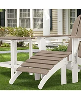 Aoodor Outdoor Adirondack Ottoman - Weather-Resistant Hdpe Patio Footrest for Ultimate Relaxation