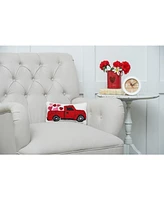 C&F Home 6" x 12" Valentine's Day Heart Truck Petite Small Hooked Accent Throw Pillow