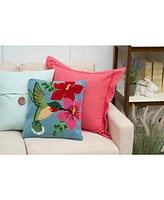 C&F Home 16" x 16" Humming Bird Floral Hooked Pillow