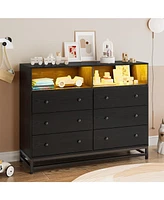 gaomon 6 Drawer Dresser with Led Lights