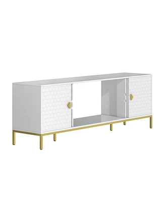 Boyel Living 70 inches Mdf Tv Stand With Storage Cabinets