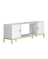 Boyel Living 70 inches Mdf Tv Stand With Storage Cabinets