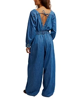 Free People Women's Clara Denim Jumpsuit