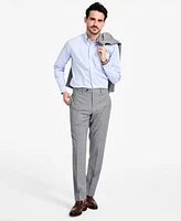 B by Brooks Brothers Men's Windowpane Wool-Blend Stretch Classic-Fit Suit Pants