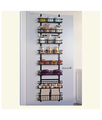 gaomon Over The Door Pantry Organizer, Hanging Door Organizer With Adjustable Detachable Basket, Suction Cups,8-Tier Behind Door Storage For Bathroom