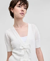 And Now This Women's Bow-Front Pointelle Cardigan, Exclusively at Macy's