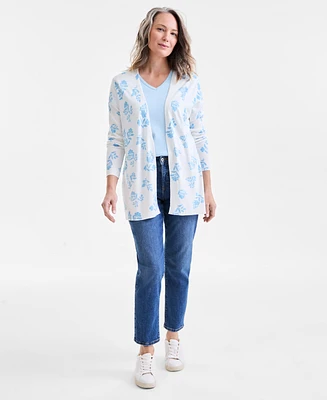 Style & Co Women's Printed Open-Front Cardigan, Exclusively at Macy's