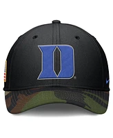 Nike Men's Black/Camo Duke Blue Devils 2024 Military Appreciation Rise Swoosh Performance Flex Hat