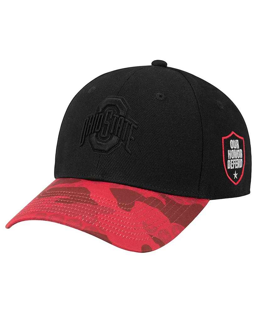 Colosseum Men's Black/Scarlet Ohio State Buckeyes On Our Honor Adjustable Hat