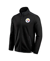 Fanatics Men's Black Pittsburgh Steelers Color Block Polar Fleece Full-Zip Jacket