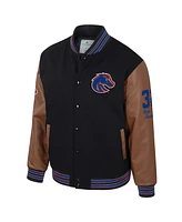 Colosseum Men's Black Boise State Broncos Letterman Full-Snap Varsity Jacket