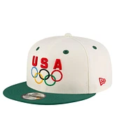 New Era Men's Cream/Hunter Green Team Usa Chrome 9FIFTY Snapback Hat