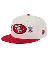 New Era Men's Cream/Scarlet San Francisco 49ers Throwback Corduroy 59FIFTY Fitted Hat