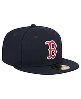 New Era Men's Navy Boston Red Sox Checkered Undervisor 59FIFTY Fitted Hat