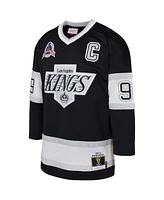 Mitchell & Ness Big Boys and Girls Wayne Gretzky Black Los Angeles Kings 1992/93 Captain Patch Blue Line Player Jersey