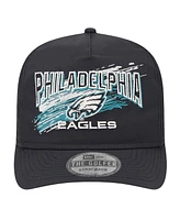 New Era Men's Black Philadelphia Eagles Throwback Brush Golfer Snapback Hat