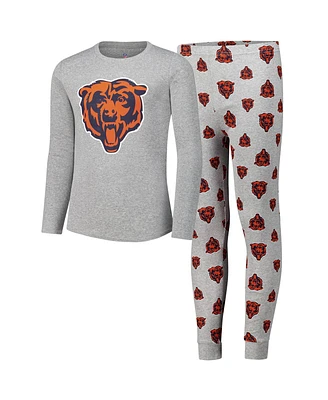 Outerstuff Big Boys and Girls Chicago Bears Long Sleeve T-Shirt Pants Sleep Set