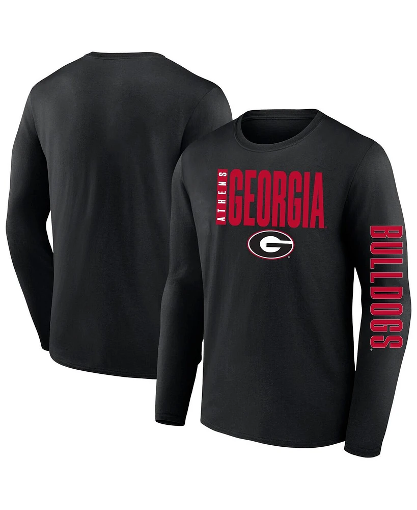 Fanatics Men's Black Georgia Bulldogs Big Tall Vision Long Sleeve T-Shirt