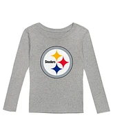 Outerstuff Preschool Heather Gray Pittsburgh Steelers Long Sleeve T-Shirt and Pants Sleep Set