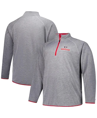 Fanatics Men's Charcoal Georgia Bulldogs Raglan Big Tall Quarter-Zip Top