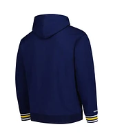 Mitchell & Ness Men's Navy Michigan Wolverines Chain stich Fleece Pullover Hoodie