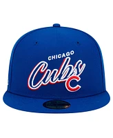 New Era Men's Royal Chicago Cubs Script Sided 59FIFTY Fitted Hat