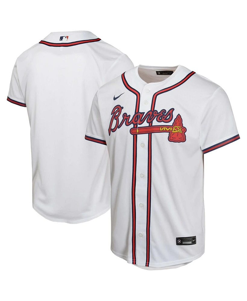 Nike Big Boys and Girls White Atlanta Braves Home Game Jersey