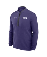 Nike Men's Purple Tcu Horned Frogs Coaches Courtside Basketball Victory Performance Quarter-Zip Top