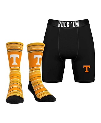 Rock 'Em Men's Tennessee Volunteers Primary Crew Socks Boxer Briefs Combo Pack