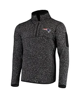 Antigua Men's Heather Black New England Patriots Fortune Quarter-Zip Pullover Jacket