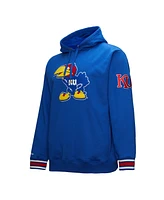 Mitchell & Ness Men's Royal Kansas Jayhawks Chain stich Fleece Pullover Hoodie