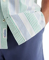 Nautica Men's Relaxed Fit Short-Sleeve Striped Button-Down Authentic Oxford Shirt