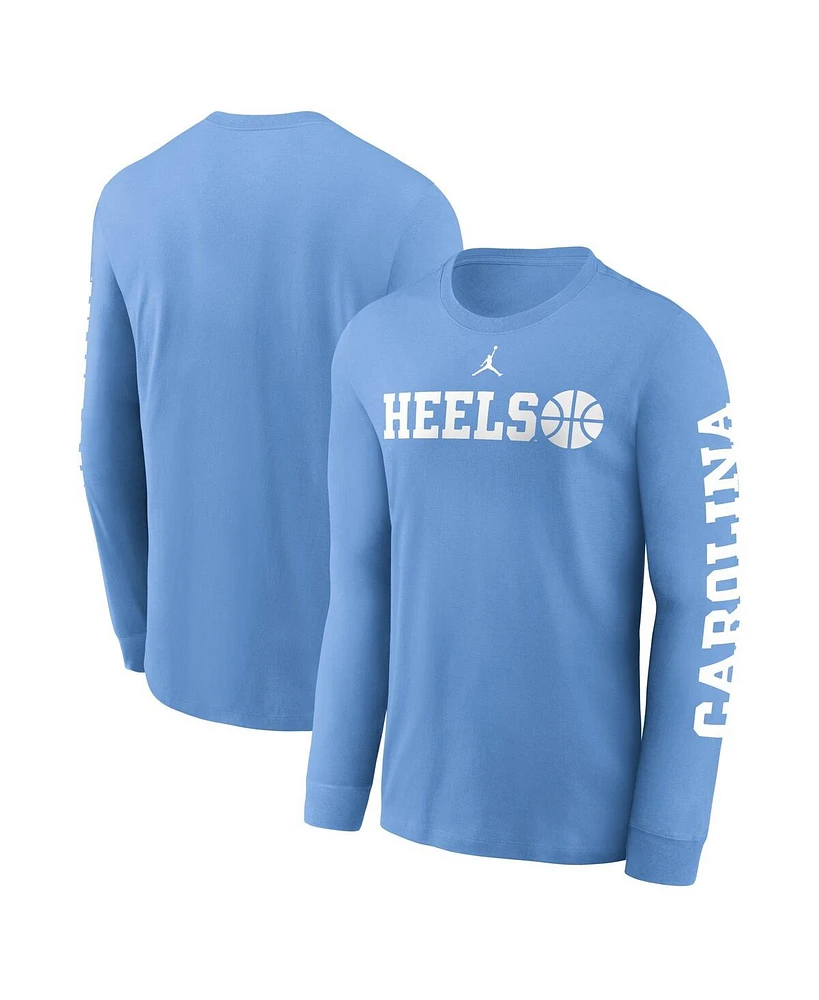 Jordan Men's Carolina Blue North Tar Heels Basketball Icon Two-Hit Long Sleeve T-Shirt