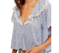 Free People Women's Truly Yours Printed Blouse - Ivory Combo