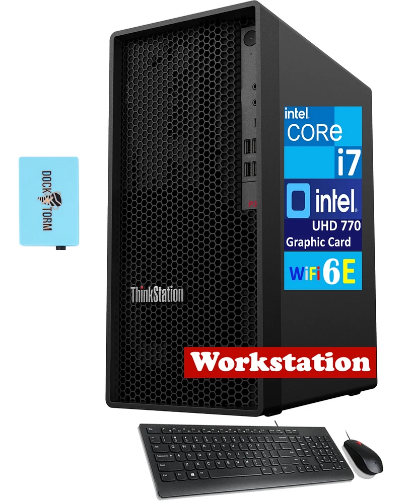 Lenovo ThinkStation P360 Desktop (12-Core Intel i7-12700, Intel Uhd 770, 32GB DDR5 Ram, 2TB PCIe Ssd, WiFi 6E, Bt 5.1, Usb Kyb and Mouse, Win 11 Pro)