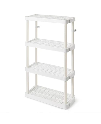 Gracious Living 4 Shelf Adjustable Height Ventilated Medium Duty Storage, White