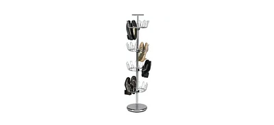 Slickblue 4-Tier Revolving Shoe Rack Tree - Rotating Storage Organizer for Easy Access