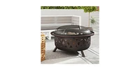 Slickblue Weather Resistant Wood Burning Fire Pit - Durable Outdoor Fireplace for All Seasons