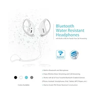 Pyle Weatherproof Bluetooth Sports Headphones with Built-in Mic, White