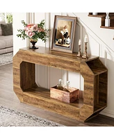 Tribesigns 55-Inch Console Table, 2-Tier Farmhouse Entryway Table with Storage, Narrow Long Wood Sofa Table Behind Couch for Entrance, Hallway, Foyer,